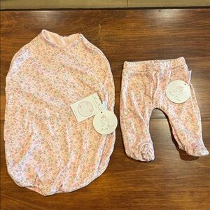 NWT Mama Coco Cocoon Swaddle + Bottom Set Reversible Pink Floral Small NEW Gift